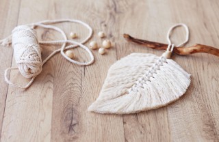 macramè foglia fai da te