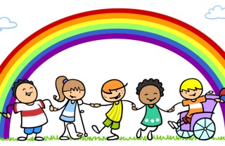 Disegno dei bambini sotto l'arcobaleno diritti naturali bambini, 10 diritti naturali bambini, diritti zavalloni