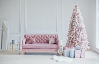 Albero di Natale rosa e bianco come riempire spazi vuoti albero natale, riempire albero natale