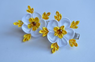 fermaglio capelli stile kanzashi