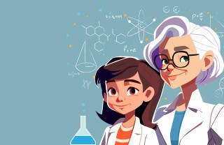 Illustrazione giornata delle donne e delle ragazze nella scienza 2025, giornata delle donne e delle ragazze nella scienza, donne e scienza