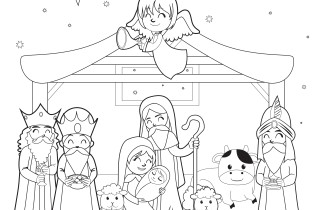 Presepe da colorare: 7 immagini gratis per i lavoretti di Natale
