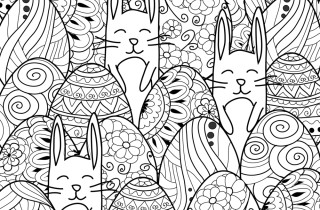 Disegni da colorare per le feste di Pasqua: il coniglietto 