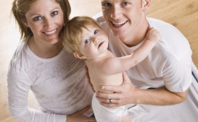 mamma, papà e bambino 