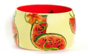come decorare bracciali legno, decoupage legno