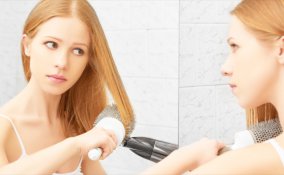 capelli, piega, spazzola