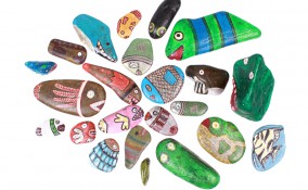 decorare sasso, sasso decoupage