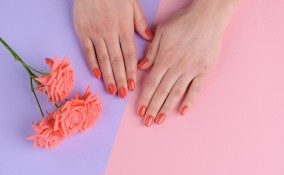 nail art, pantone, living coral