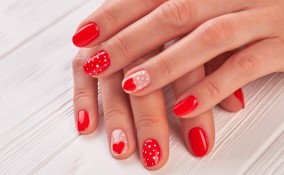 san valentino, nail art, cuori