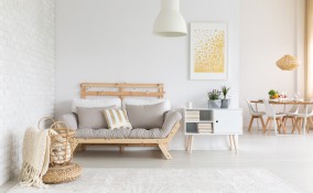soggiorno, stile nordico, arredamento scandinavo
