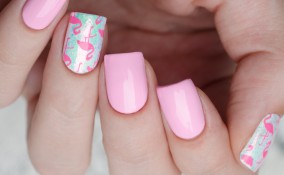 nail art, fenicottero, decorazione unghie