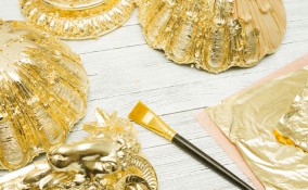 foglia oro decoupage, foglio oro come si usa 