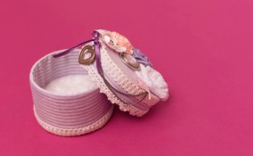 scatola rotonda fai da te, scatola porta gioielli