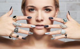 nail art, nero e argento, decorazione unghie