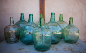 decoupage damigiana vetro tutorial, decoupage damigiana