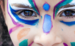 carnevale, trucco, bambina