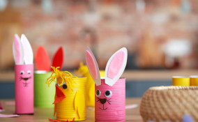 lavoretti pasqua barattoli latta, lavoretti pasqua, lavoretti barattoli latta