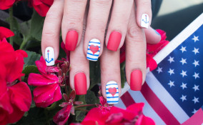 nail art, ancore, decorazioni unghie marine