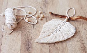 macramè foglia fai da te