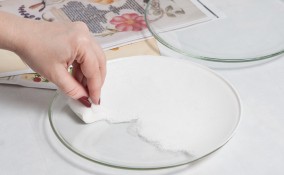 piatti vetro decorati fai da te, piatti vetro decoupage