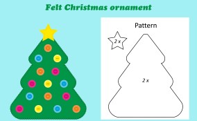 come realizzare albero natale pannolenci, albero di natale pannolenci