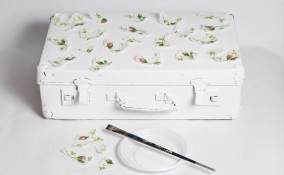 cestino pic nic fai da te, cestino decoupage, valigia decoupage