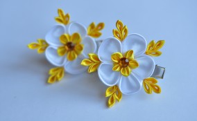 fermaglio capelli stile kanzashi