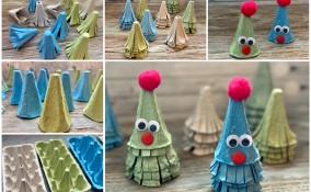 lavoretti di natale con cartoni uova, lavoretti di natale, lavoretti con cartoni uova