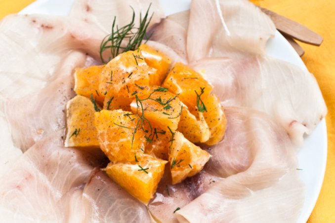 carpaccio spada arancia finocchietto crudo