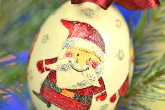 decorazione natale palle albero decoupage