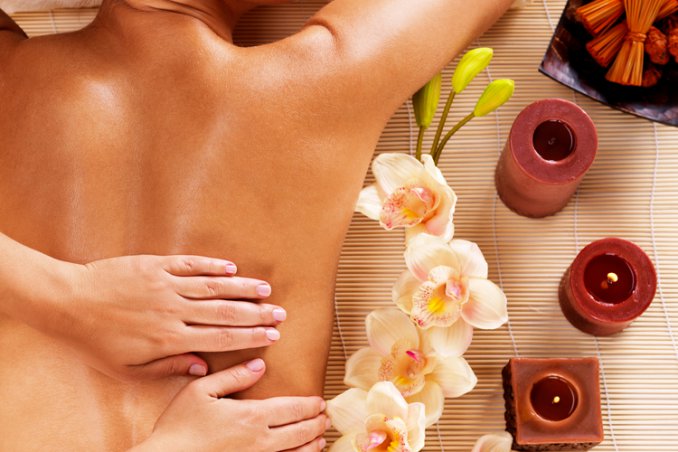 massaggi, bene, forma