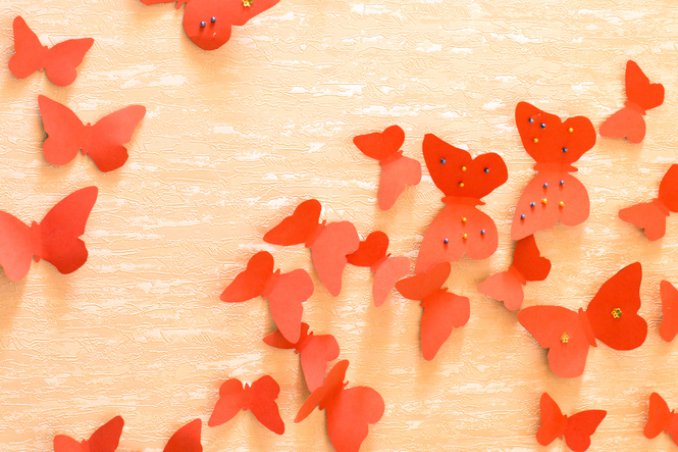 farfalle carta decorazione parete