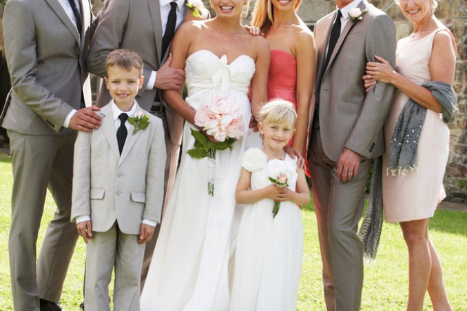 famiglia sposi preparativi