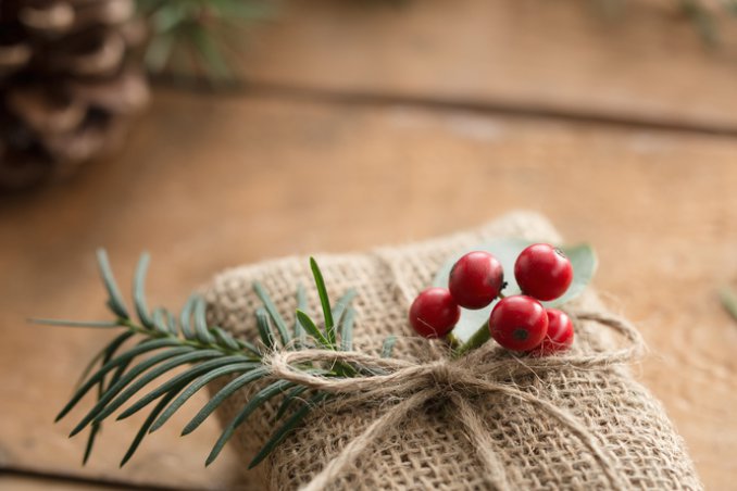 regalo con agrifoglio