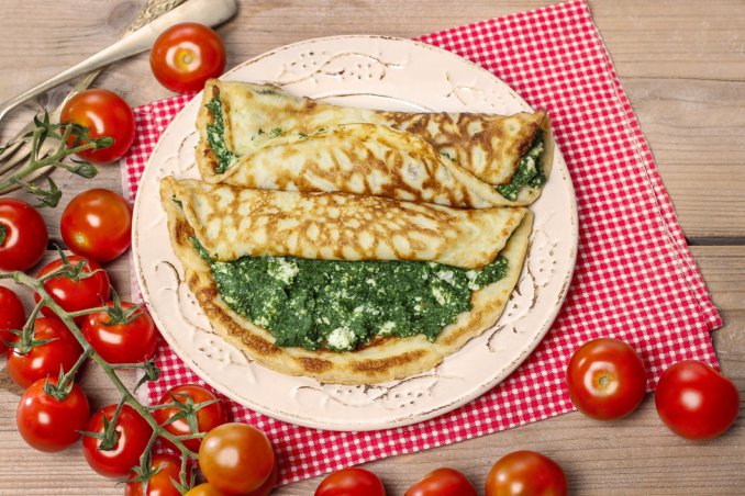 crespelle spinaci ricotta besciamella pomodoro fiorentina