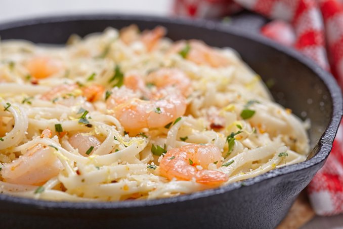 linguine zenzero gamberi limone pecorino