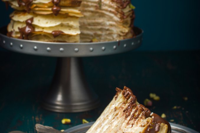 torta di Crêpes alla frutta secca