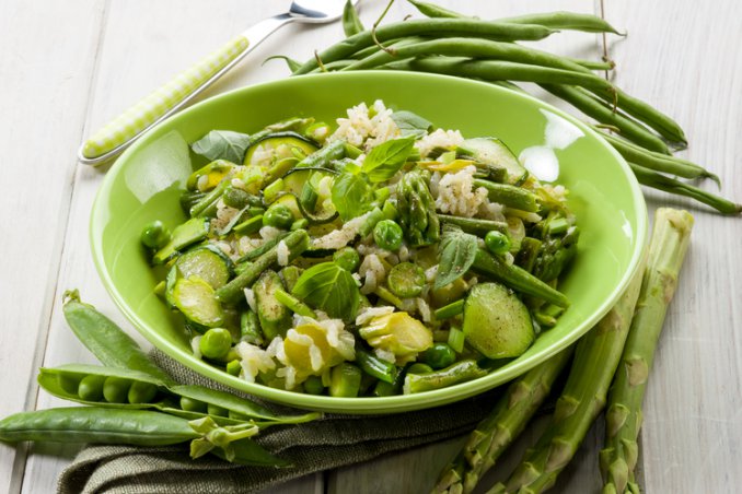 risotto riso taccole piselli zucchine asparagi