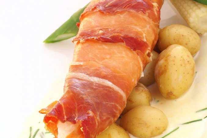 faraona cartoccio erbe prosciutto crudo