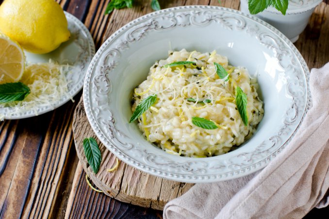 risotto riso carnaroli limone olio extravergine oliva menta