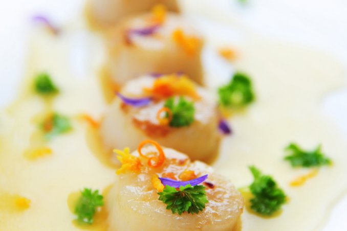 cappesante zafferano curry spezie yogurt