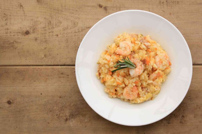 risotto gamberetti e merluzzo