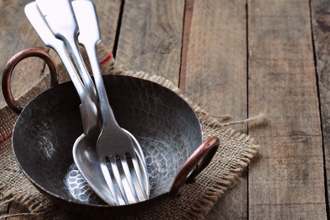 ruggine, posate, cucina