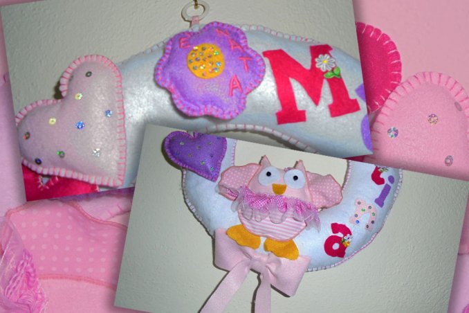 ghirlanda nascita pannolenci, fiocco nascita pannolenci, ghirlanda nascita spiegazione