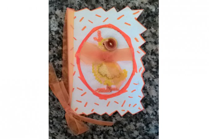 biglietto auguri punto a croce, biglietto auguri fai da te, festa della mamma