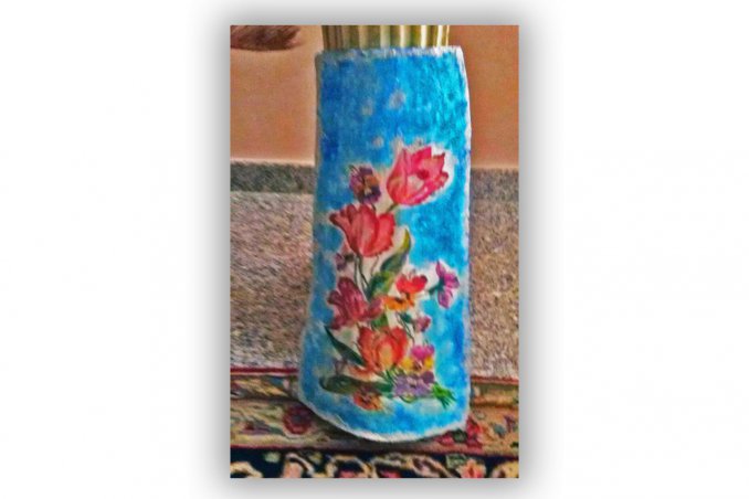 decorare tegola terracotta decoupage, tegola decoupage