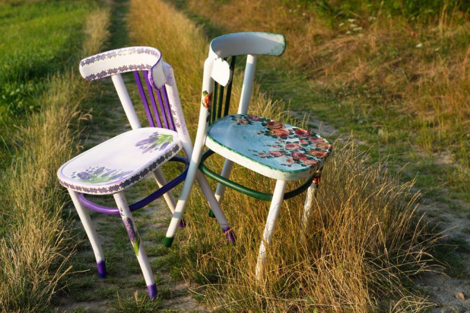 come decorare sedia legno decoupage, decoupage legno