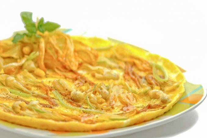 ricette fiori di zucca, frittata fiori di zucca