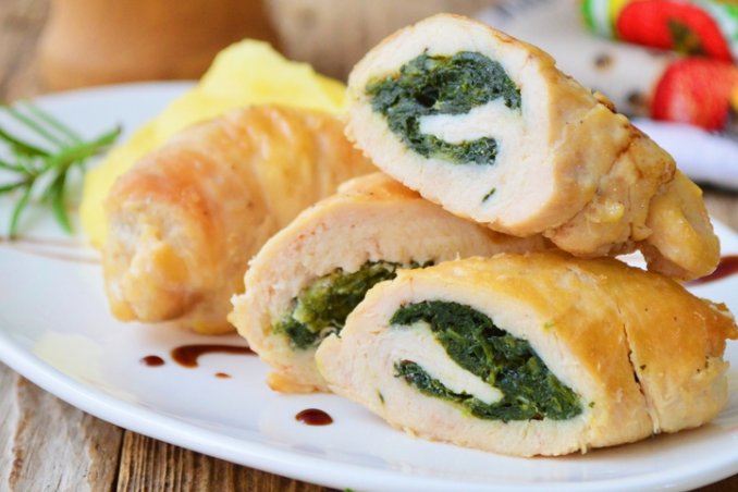 involtini di pollo ricetta, involtini di pollo e spinaci