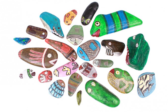 decorare sasso, sasso decoupage